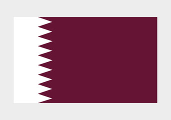 Brush painted Qatar flag Hand drawn style illustration with a grunge effect and watercolor.
