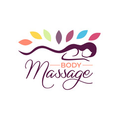 Body massage logo vector illustration