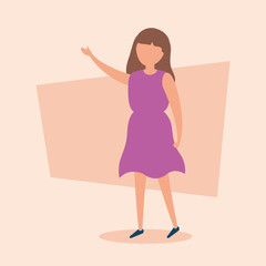 cute girl avatar character icon vector illustration design