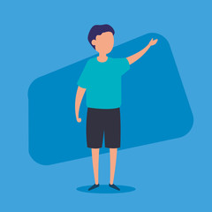 cute boy avatar character icon vector illustration design