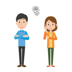 疑問　分からない　理解不能　困る　もやもや　夫婦　男女　カップル