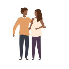 young couple afro avatar character icons vector illustration design