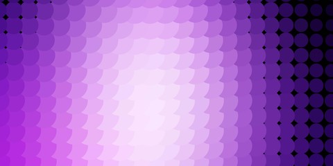 Light Purple vector layout with circle shapes. Glitter abstract illustration with colorful drops. Pattern for websites.