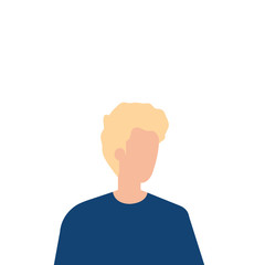 young man with blonde hair character icon vector illustration design