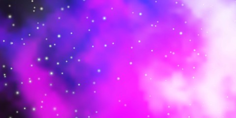 Naklejka na ściany i meble Light Purple, Pink vector background with colorful stars. Colorful illustration in abstract style with gradient stars. Best design for your ad, poster, banner.