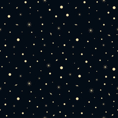star on space seamless pattern vector background