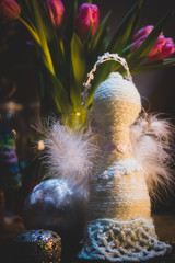 Handmade crocheting crafts. Wool Handmade Decoration.