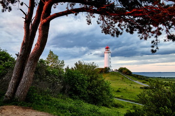 view on lighthouse lighthouse Dronbusch on island Hiddensee