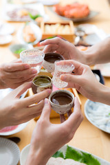 日本酒で乾杯