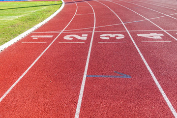 Sport running track for running and jogging for excercise and competition.