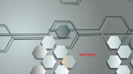 Abstract vector background of a hexagonal geometric wall. Surface polygon pattern with hexagon shadows, honeycomb. design technology