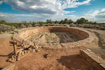 Colorado, Montezuma County, Canyons of the Ancients National Monument. The Great Kiva at Lowry...