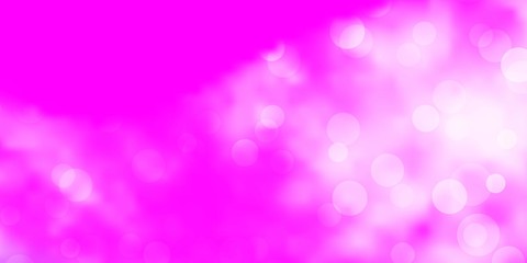 Light Purple, Pink vector layout with circle shapes. Abstract decorative design in gradient style with bubbles. New template for a brand book.