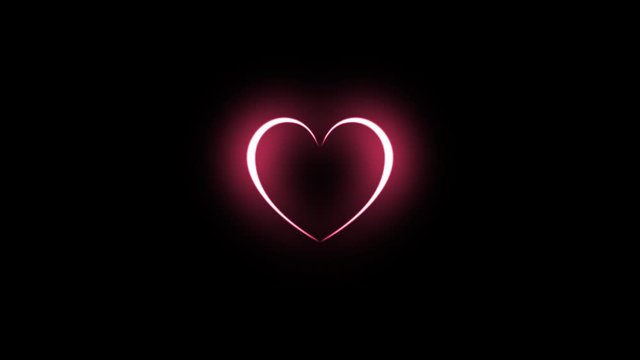 Animation of red heart beating with light blinking, Design elements for Valentine's day.