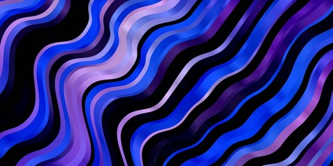 Light Pink, Blue vector background with wry lines. Bright illustration with gradient circular arcs. Design for your business promotion.