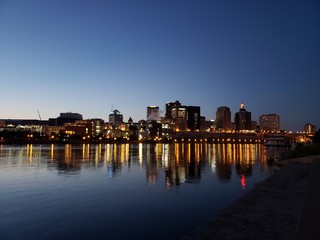 skyline at dusk