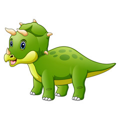 Dinosaur Triceratops cartoon isolated on white background