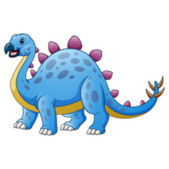 Cute stegosaurus cartoon isolated on white background