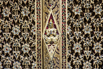 Thai pattern wallpaper culture art background in Temple.