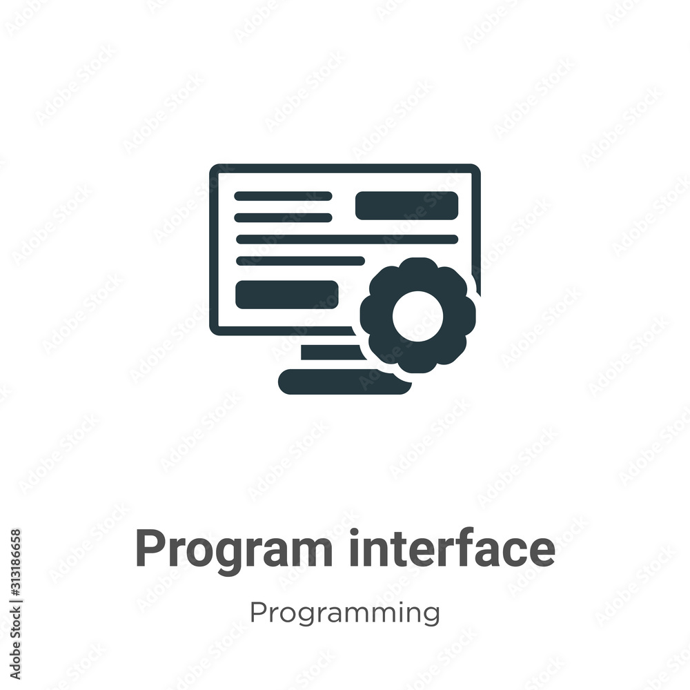 Fototapete program interface glyph icon vector on white background. flat vector program interface icon symbol s