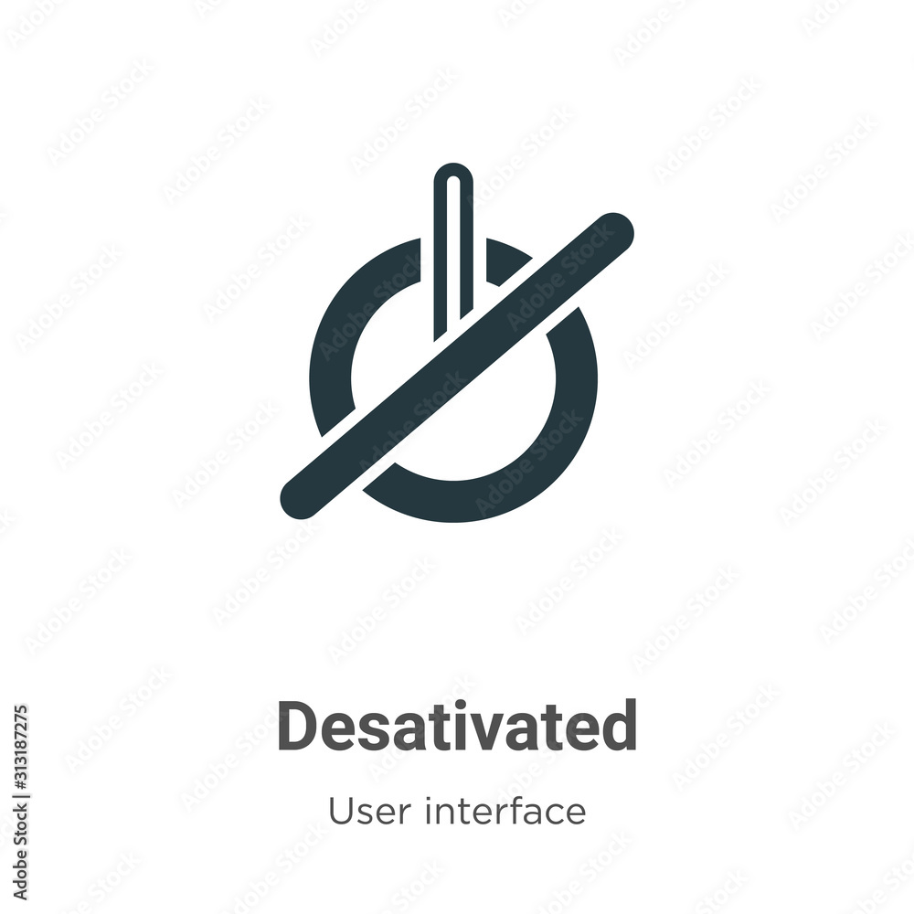 Poster desativated glyph icon vector on white background. flat vector desativated icon symbol sign from mod