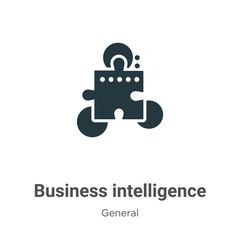 Business intelligence glyph icon vector on white background. Flat vector business intelligence icon symbol sign from modern general collection for mobile concept and web apps design.