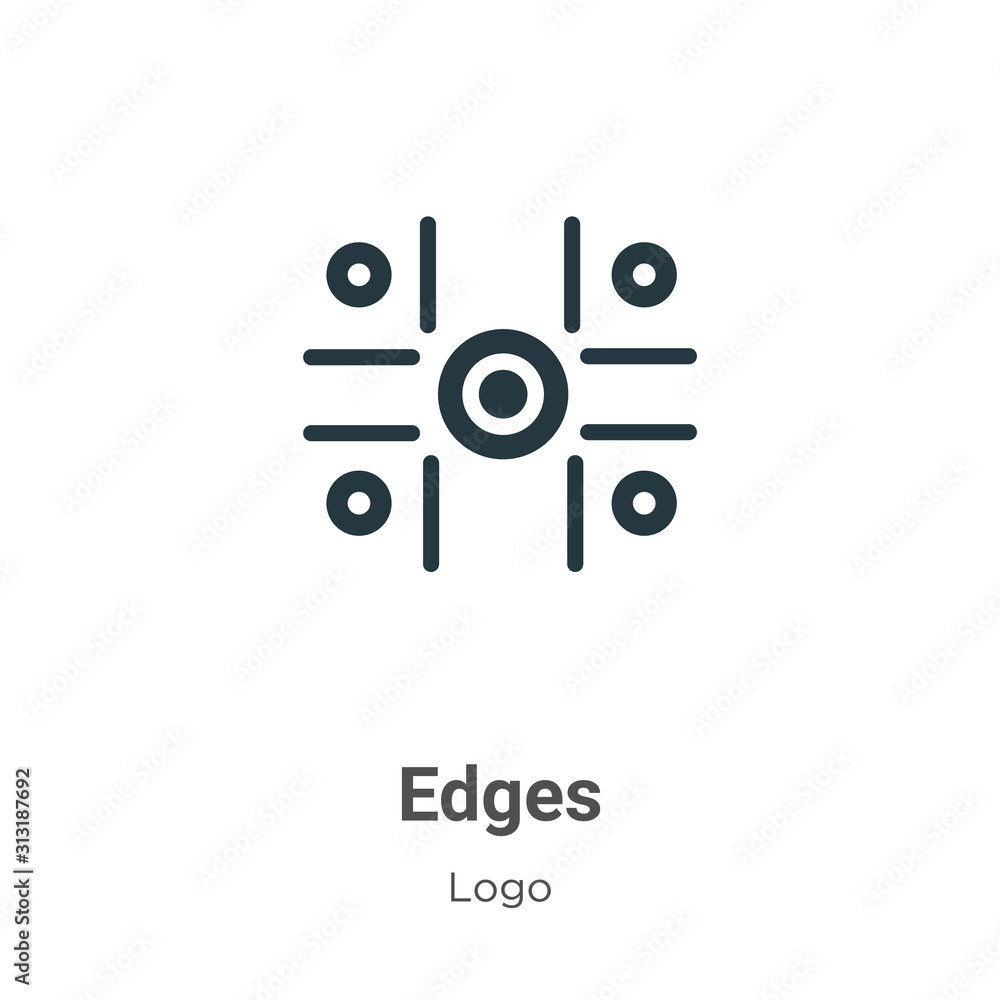 Poster edges glyph icon vector on white background. flat vector edges icon symbol sign from modern logo col