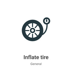 Inflate tire glyph icon vector on white background. Flat vector inflate tire icon symbol sign from modern general collection for mobile concept and web apps design.