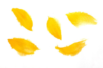 Naklejka premium Yellow brush touch on rice paper Illustration