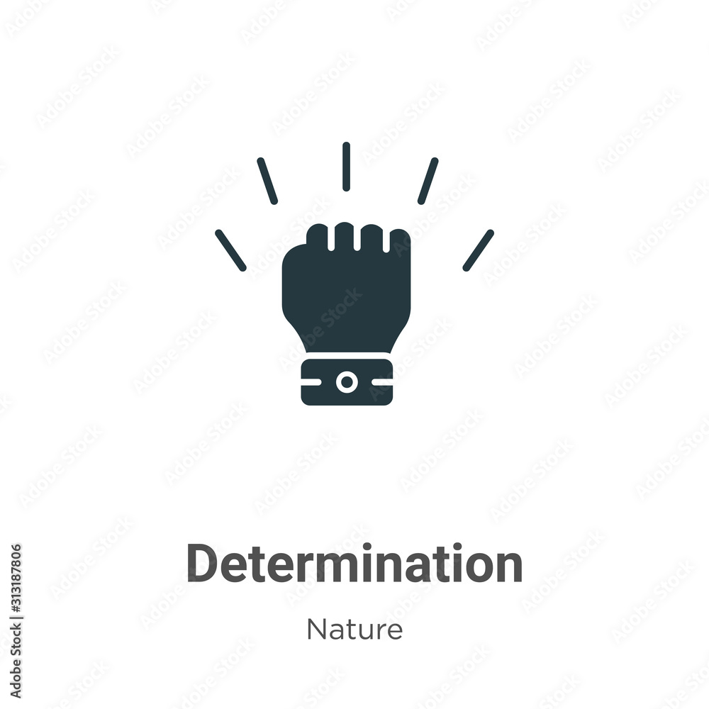 Poster determination glyph icon vector on white background. flat vector determination icon symbol sign from