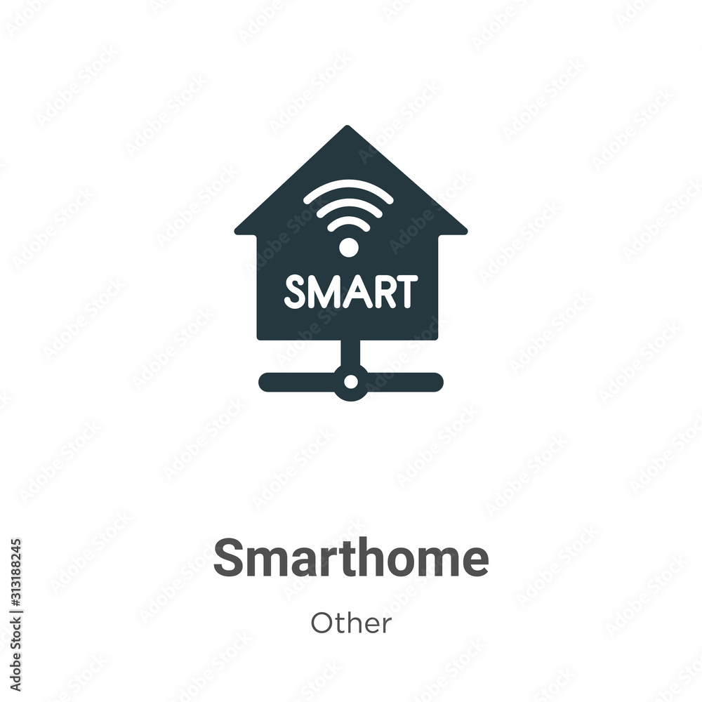 Poster smarthome glyph icon vector on white background. flat vector smarthome icon symbol sign from modern 