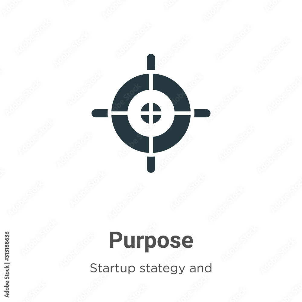 Poster purpose glyph icon vector on white background. flat vector purpose icon symbol sign from modern star