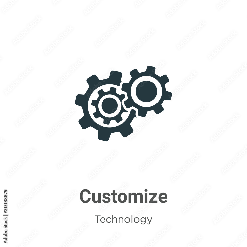 Poster customize glyph icon vector on white background. flat vector customize icon symbol sign from modern 