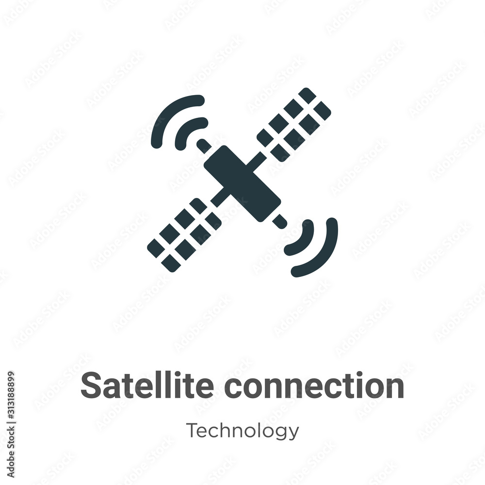Poster satellite connection glyph icon vector on white background. flat vector satellite connection icon sy