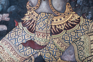 Thai pattern wallpaper culture art background in Temple.