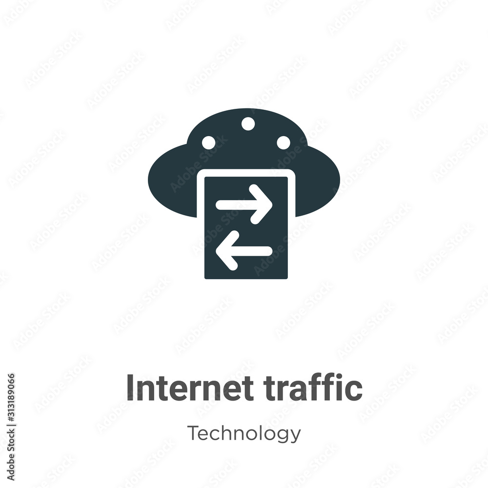 Poster internet traffic glyph icon vector on white background. flat vector internet traffic icon symbol sig