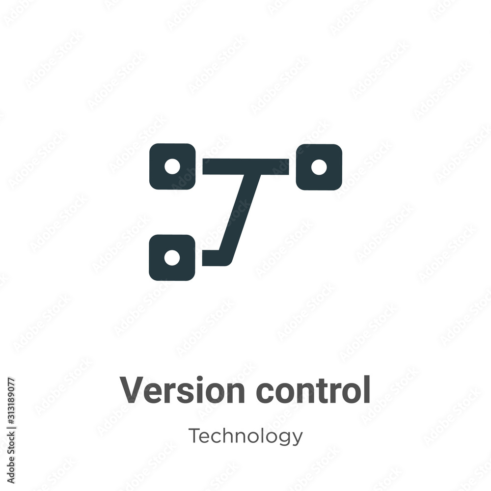Poster version control glyph icon vector on white background. flat vector version control icon symbol sign 
