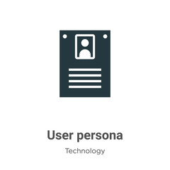 User persona glyph icon vector on white background. Flat vector user persona icon symbol sign from modern technology collection for mobile concept and web apps design.