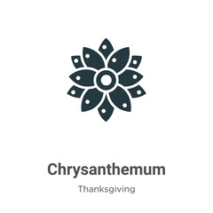 Chrysanthemum glyph icon vector on white background. Flat vector chrysanthemum icon symbol sign from modern thanksgiving collection for mobile concept and web apps design.