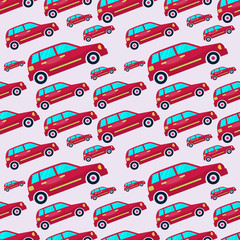 city car seamless pattern vector illustration background