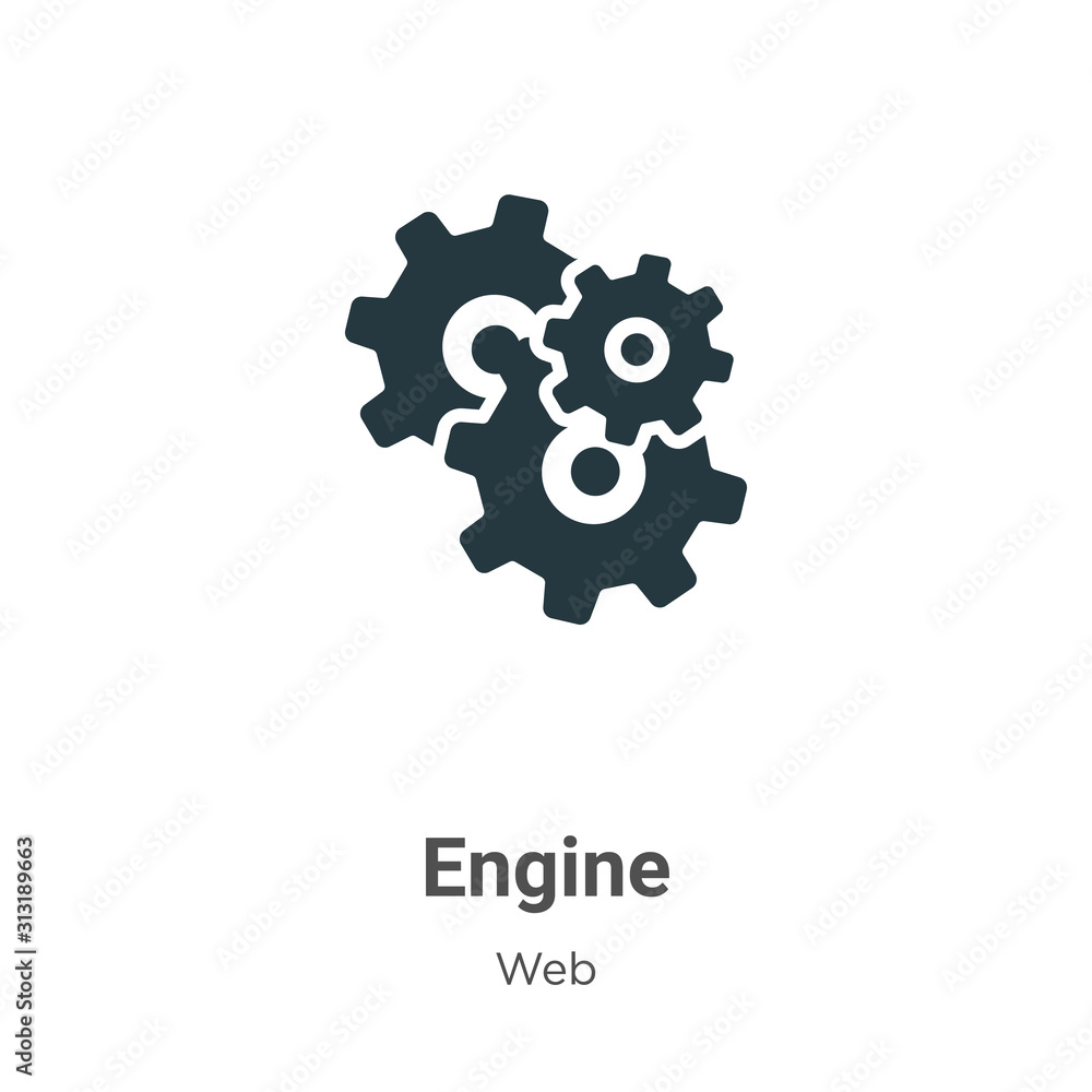 Poster engine glyph icon vector on white background. flat vector engine icon symbol sign from modern web co
