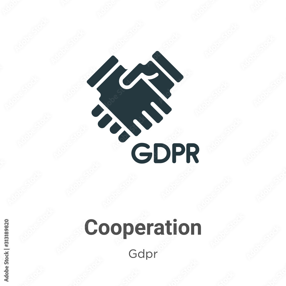 Poster cooperation glyph icon vector on white background. flat vector cooperation icon symbol sign from mod