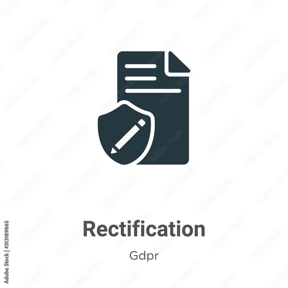 Poster rectification glyph icon vector on white background. flat vector rectification icon symbol sign from