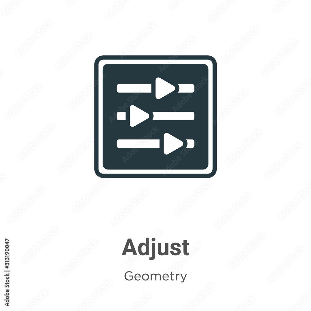 Poster adjust glyph icon vector on white background. flat vector adjust icon symbol sign from modern geomet