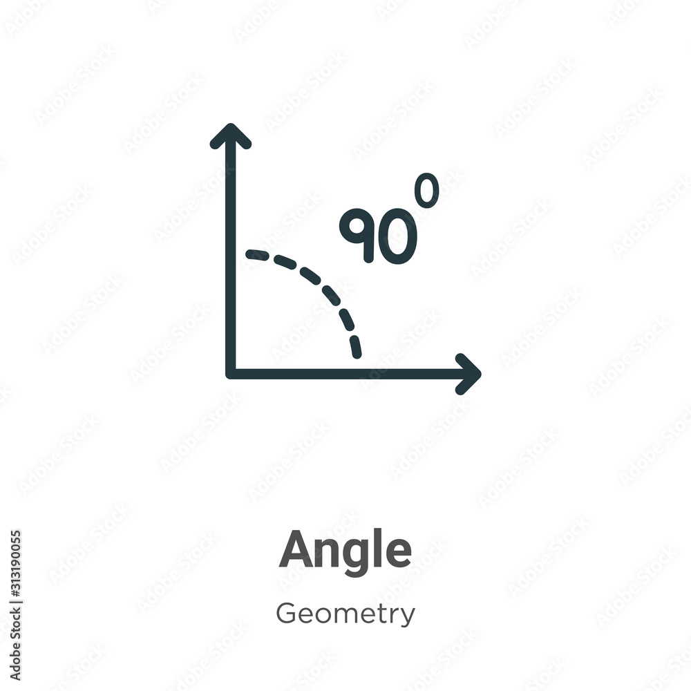 Poster angle glyph icon vector on white background. flat vector angle icon symbol sign from modern geometry
