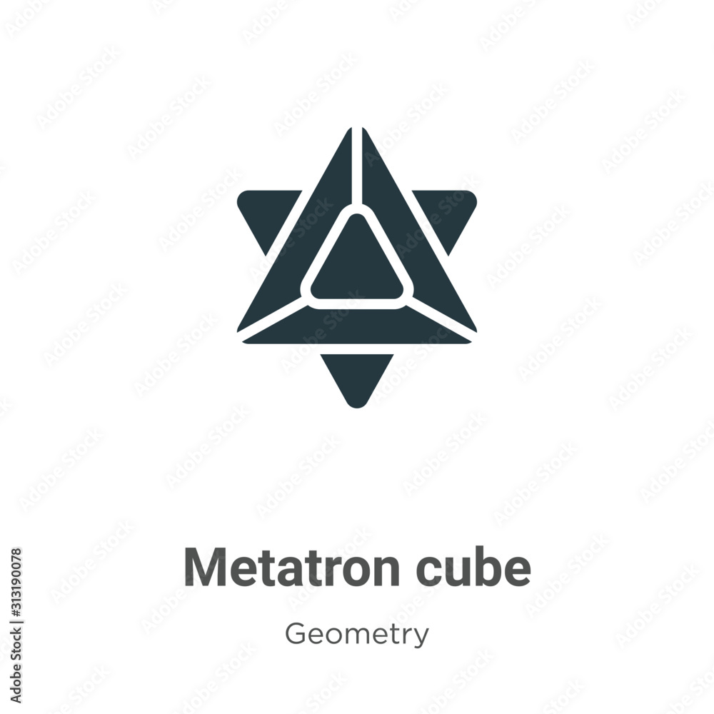 Poster metatron cube glyph icon vector on white background. flat vector metatron cube icon symbol sign from