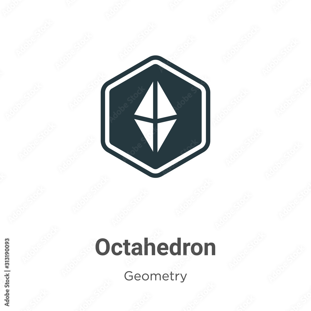 Poster octahedron glyph icon vector on white background. flat vector octahedron icon symbol sign from moder