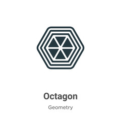 Octagon glyph icon vector on white background. Flat vector octagon icon symbol sign from modern geometry collection for mobile concept and web apps design. - obrazy, fototapety, plakaty