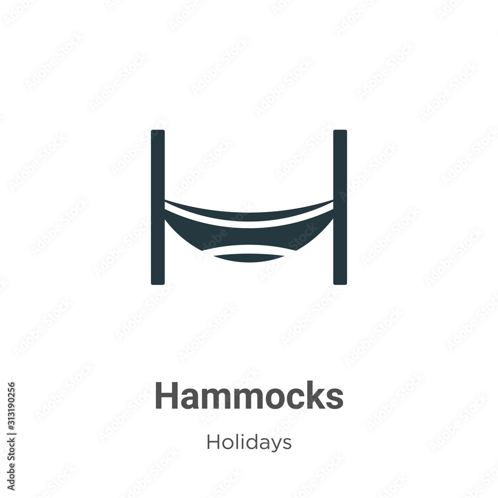 Poster hammocks glyph icon vector on white background. flat vector hammocks icon symbol sign from modern ho