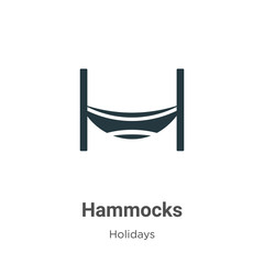 Hammocks glyph icon vector on white background. Flat vector hammocks icon symbol sign from modern holidays collection for mobile concept and web apps design.